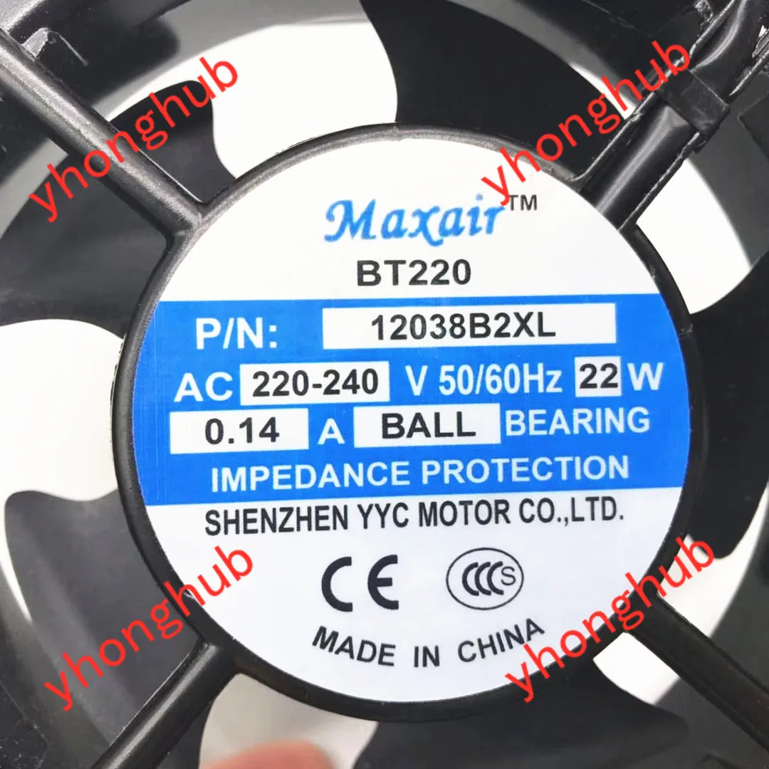 Вентилятор охлаждения сервера Maxair 12038B2XL AC 220V 0.14A 120x120x38 мм|square fan|server fan220v ac fan |