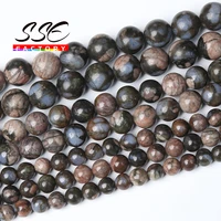 natural blue glaucophane amphibole stone beads round loose beads for jewelry making diy bracelet necklace accessories 15 strand