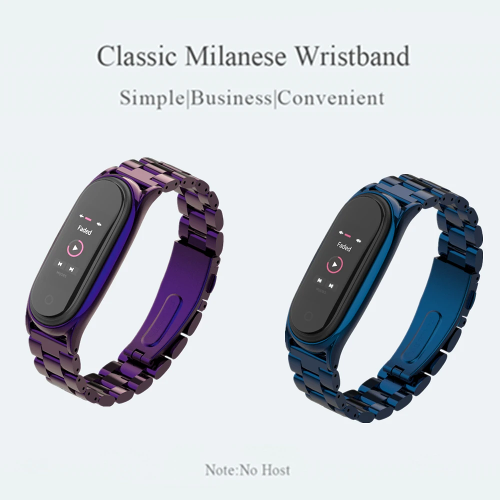 Металлический браслет из нержавеющей стали для Mi Band 4 3 совместимый Xiaomi