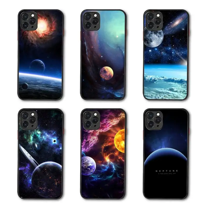 

Space moon earth mars Phone Case Matte Transparent for iPhone 7 8 11 12 s mini pro X XS XR MAX Plus coque