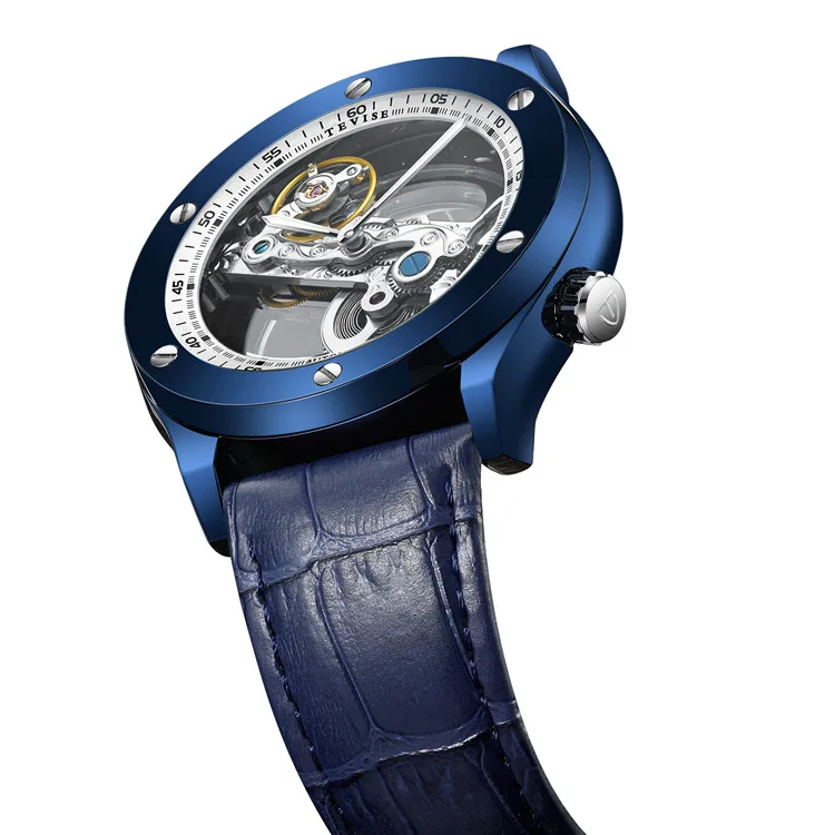 

Men's watch 2021 mechanical automatic top brand luxury tourbillon automatic winding leather casual watch -Q33