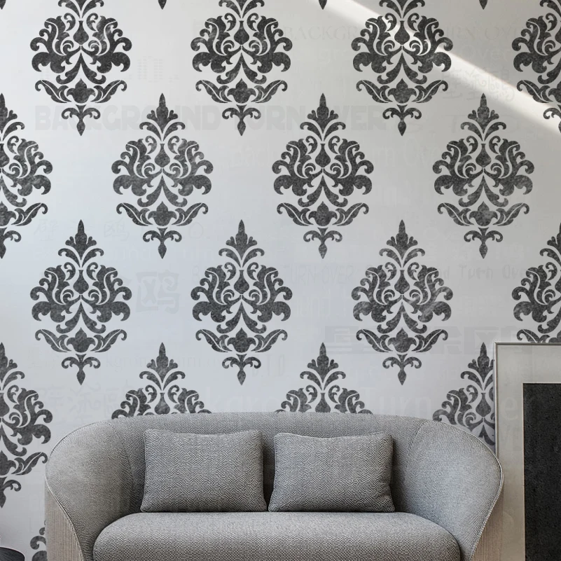 Трафарет большой для покраски плитки 30 70 см узоры Дамаска мебели шаблоны Декор