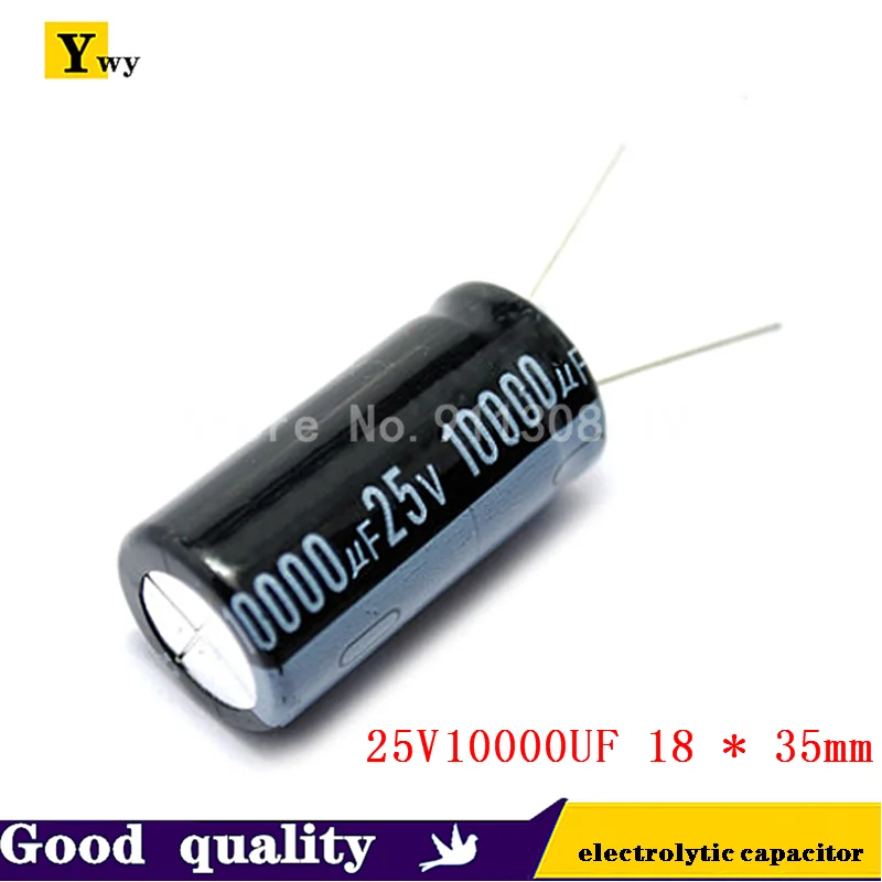 

5PCS 25V10000UF 18*35mm 10000UF 25V 18*35 Aluminum electrolytic capacitor