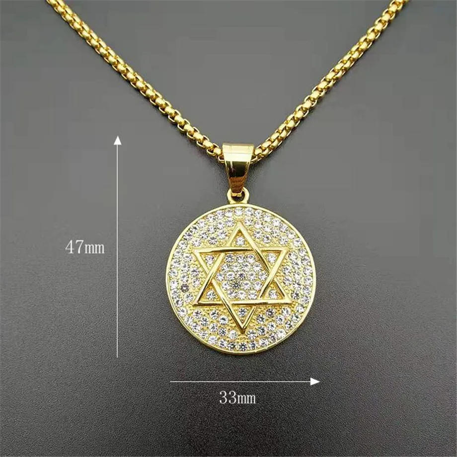 Давида в стиле хип-хоп украшение из нержавеющей стали с кулоном еврейские