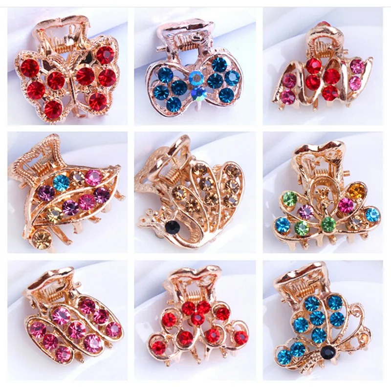 

5PCS/lot Random Retro Mini Butterfly hair claw clip Headband for Lady Girls Fashion Women hair accessories hairpins Crab