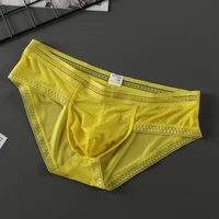 elastic u bulge cup briefs men sexy ice silk breathable underwear seamless thin breathable panties youth see through shorts a50