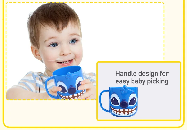 Disney Children's Covered Baby Cup Milk Cup Mouth Cup 3D Cute Handle Baby Drinking Cup