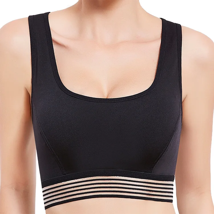 classic black SEXYWG нижнее белье со стильным поперечным Ремешком спортивная рубашка спортивный бюстгальтер Для женщин Беспроводной Йога Бюстгальтеры Фитнес Топ Мягкий бюстгальтер с эффектом пуш ап для спортивного зала - Цвет: classic black