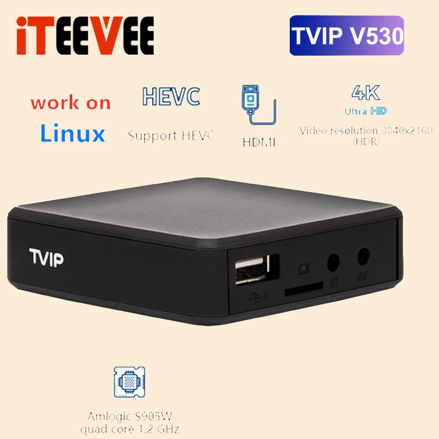 1 шт. TV IP V530 Linux BOX для i-p-tv 530 Amlogic S905W четырехъядерный Гб ram 8 rom tv ip box | Электроника