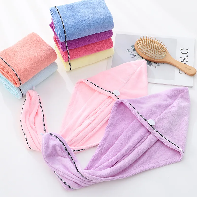 

Мягкое Коралловое флисовое хорошо впитывающее полотенце для сухих волос, милая шапочка для душа из дышащего и непродуваемого материала