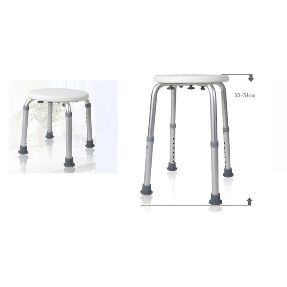 

Adjustable Bath Tub Shower Chair 8 Height Bench Stool Seat with Non-Slip Rubber Sole for Bathroom