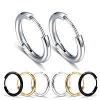 1 pair classic simple hoop earrings for men woman punk stainless steel earrings jewelry size 8 20 dropshipping