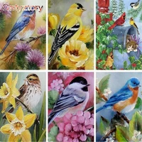 gatyztory oil painting by numbers for adults children 40x50 framed bird animal picture by number home decoration wall art pictur