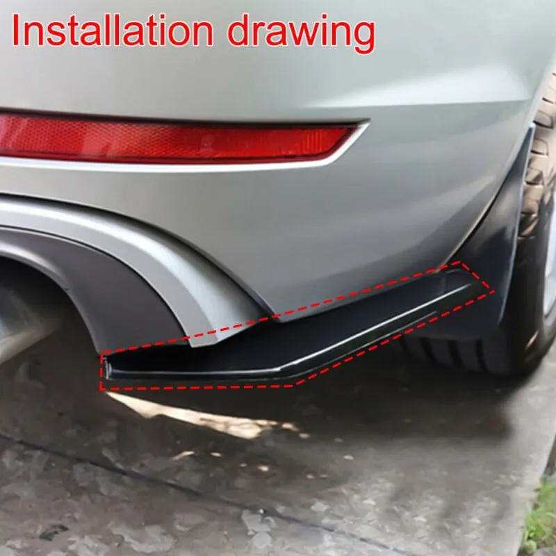 

2pcs Rear Lip Splitters Accessories Black Car Diffuser Parts Replacement