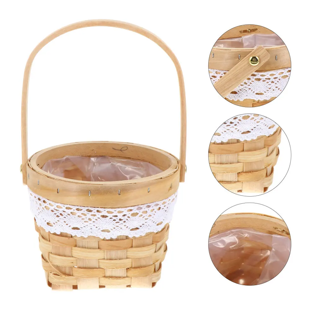 

Woven Flower Basket Festival Flower Storage Basket Delicate Plant Container