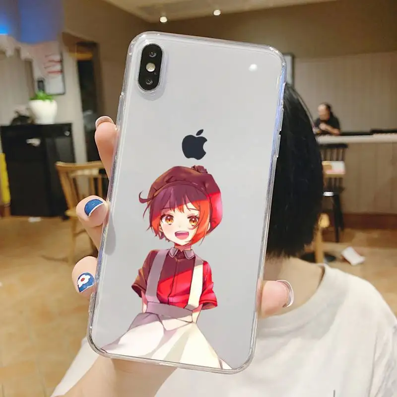 

Japan anime Working cell Phone Case Transparent for iPhone 6 7 8 11 12 s mini pro X XS XR MAX Plus