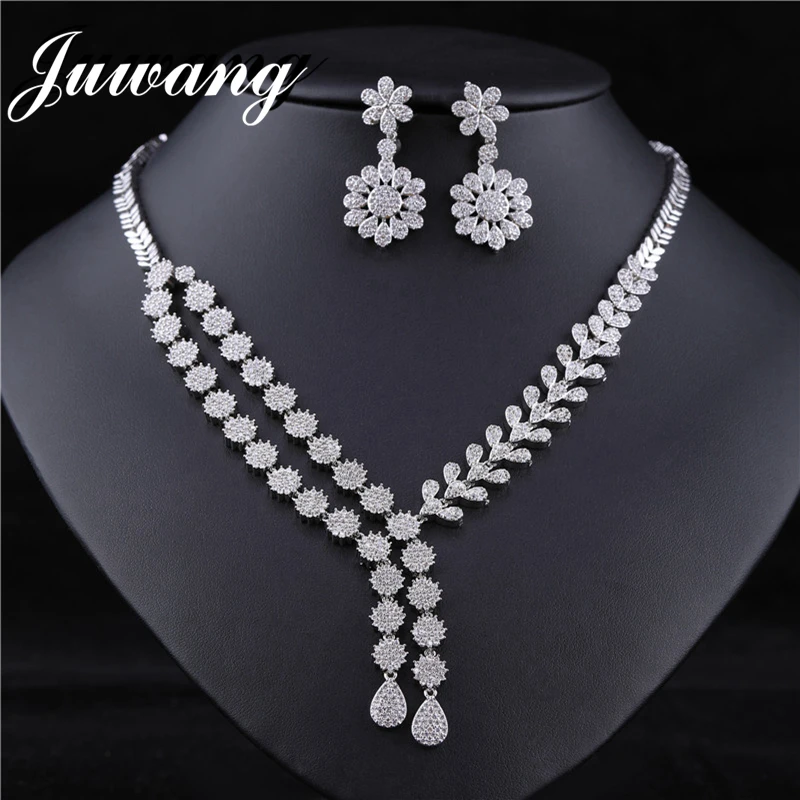 JS18120129 JUWANG, африканские Свадебные ювелирные изделия, Дубай, турецкие ювелирные изделия, романтические цветные дизайнерские ювелирные наборы, ожерелье, Acero Inoxidable Joyeria Mujer - Окраска металла: JS18120129