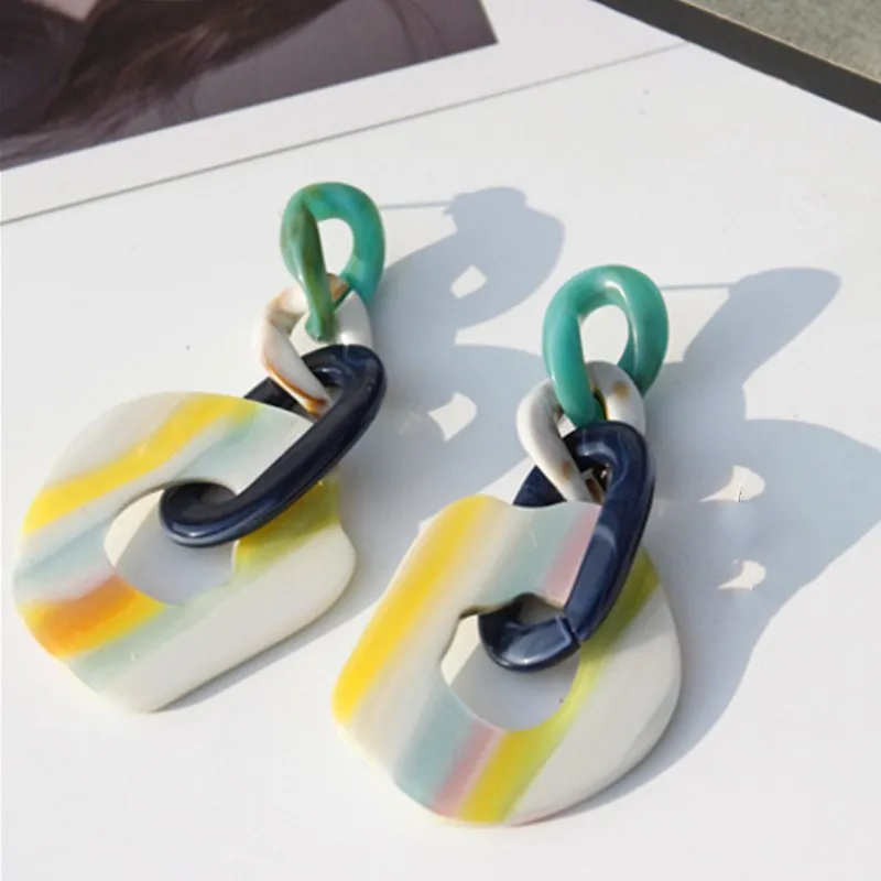 

New Temperament Personality Acetate Sheet Acrylic Dangle Earrings