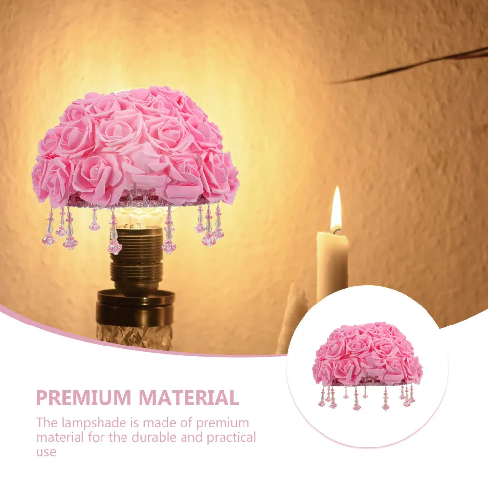 

1pc Rose Modeling Desktop Lampshade Decor Creative Lamp Cover Lampshade Ornament