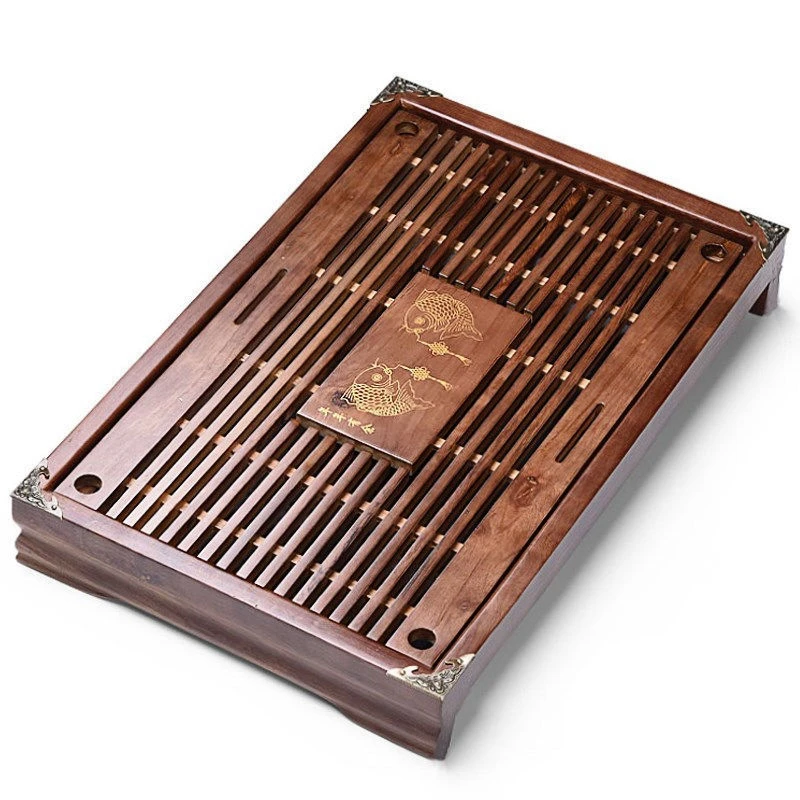 

HOT Solid Wood Tea Tray Drainage Water Storage Kung Fu Tea Set Drawer Tea Board Table Chinese Tea Ceremony Tools,Fish