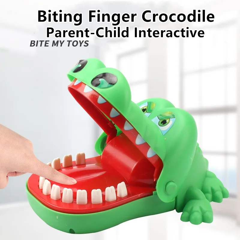 Зеленая Кусачка крокодила креативная забавная игрушка извлечение зубов