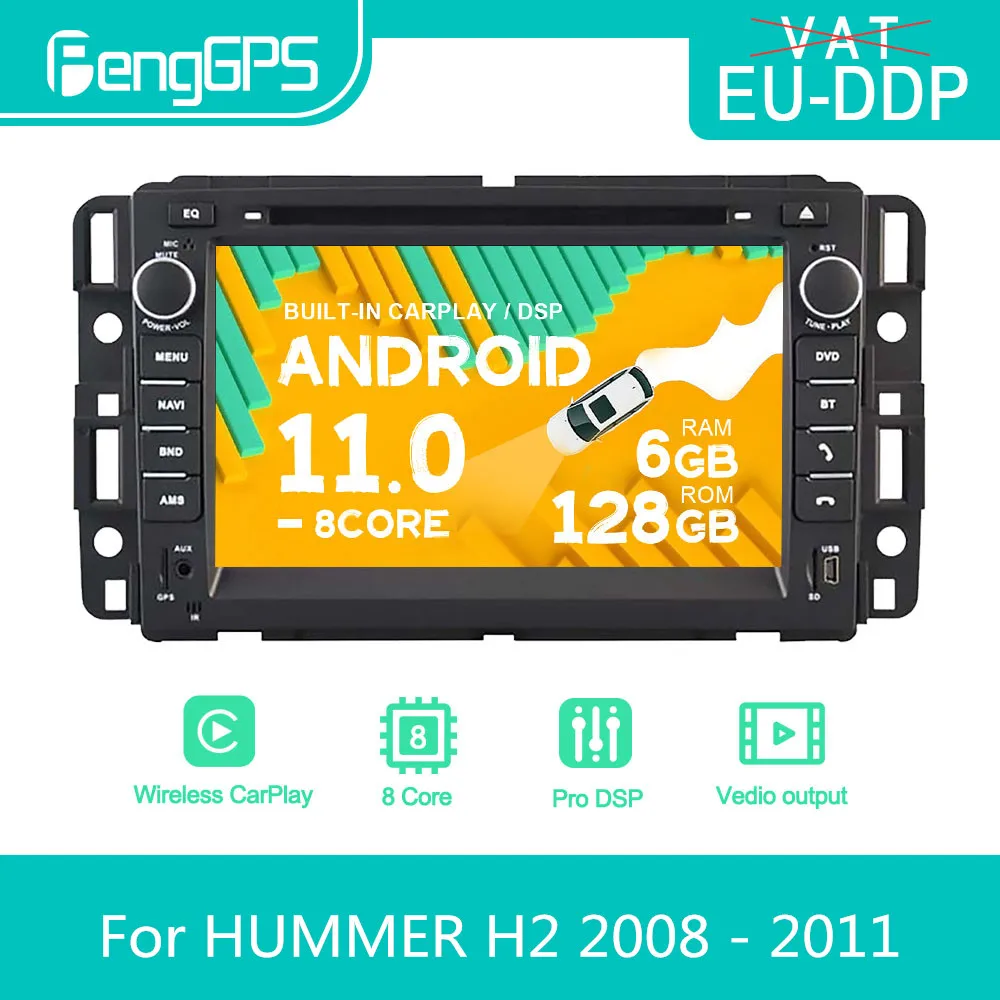 

For HUMMER H2 2008 - 2011 Android Car Radio Stereo DVD Multimedia Player 2 Din Autoradio GPS Navi PX6 Unit Touch Screen