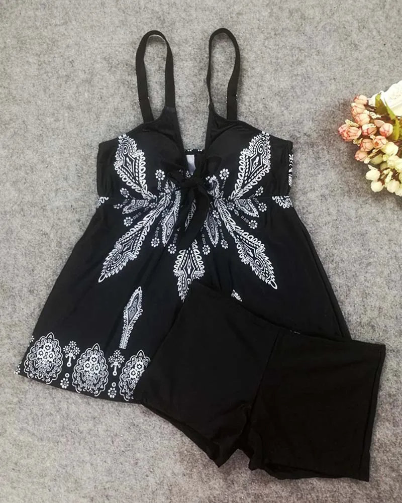 Купальник со спортивным купальником XXL, женский купальник из двух частей, танкини, комплект, спортивный купальный костюм, шорты, пляжный купальник размера плюс