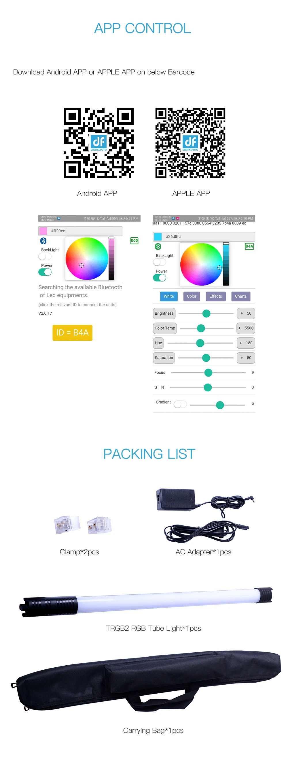 Горячая Распродажа DF DIGITALFOTO Хамелеон RGB светодиодный ламповый Светильник Красочные специальные эффекты фильм фотографии держать лампа для видео
