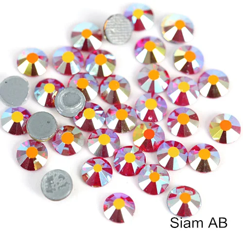 Siam AB SS16 SS20 Блеск стразы Горячая фиксация стразы 1440 шт./упак. кристалл AB Hot Fix стразы одежда свадебное платье E7021 - Цвет: Siam AB