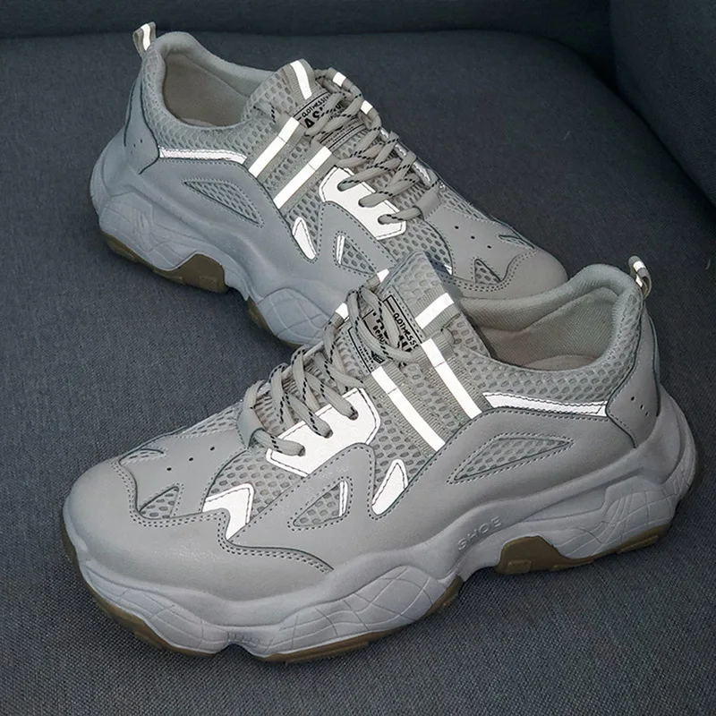 ADISPUTENT Men Chunky Sneakers Platform Thick Sole Casual Vulcanize Shoes Web Celebrity Dad Female Fashion Sneakers Designer