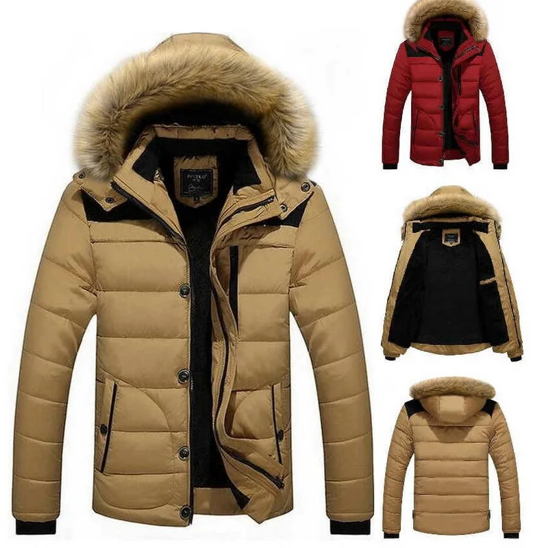 

Men's Fur Collar Parkas Men Hooded Coat Men Down Keep Warm Suitable Minus 30 Degrees Celsius Winter Jacket