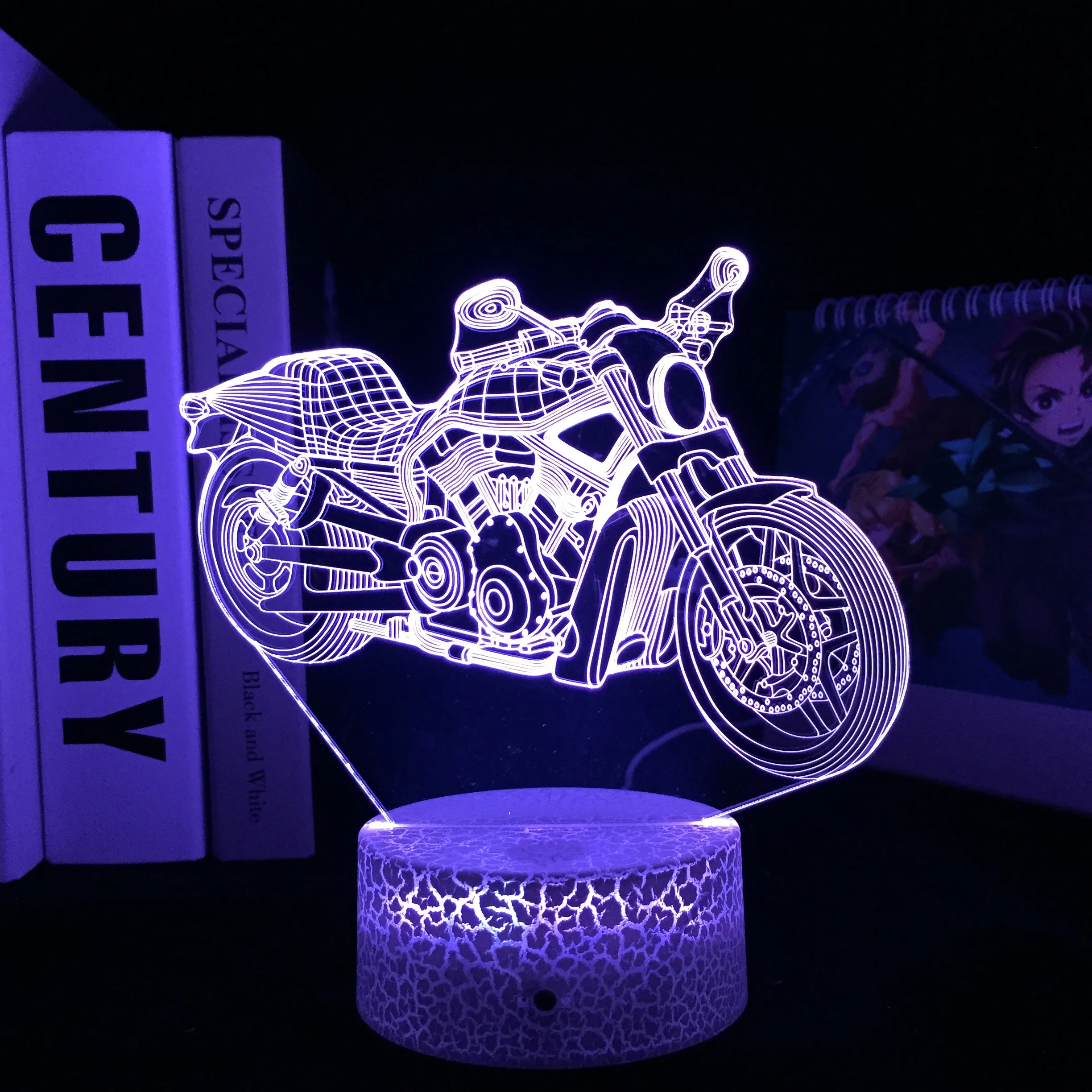 

3D Illusion Lamp Motocycle Nightlight for Child Bedroom Decor Color Changing Atmosphere LED Night Light Birthday Gift Dropship