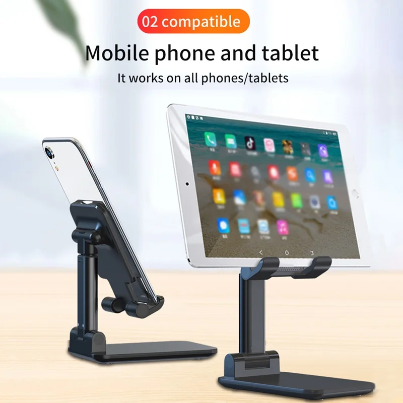 foldable metal desktop phone stand holder adjustable alloy portable ergonomic design mobile phone anti skid pads holder free global shipping