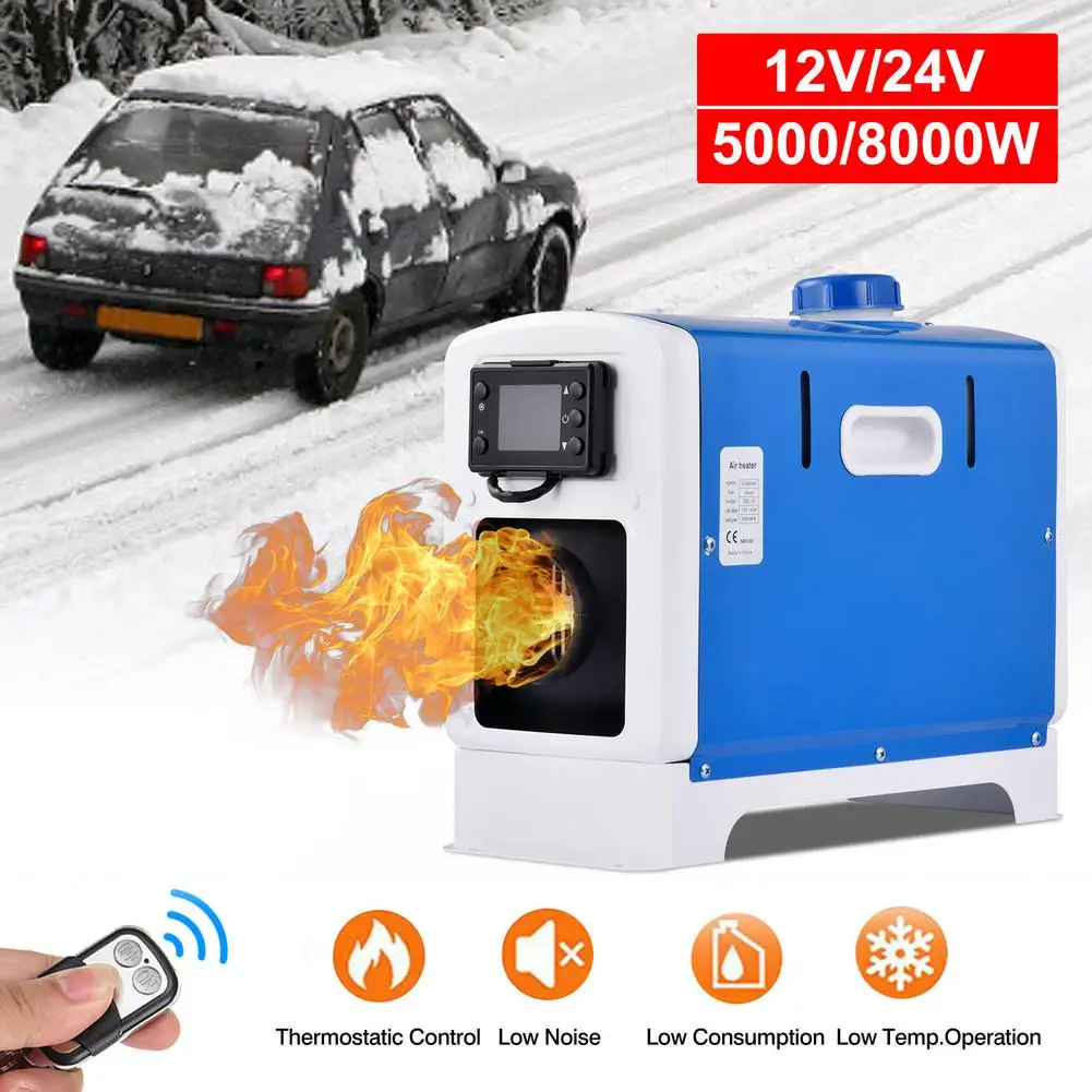 

8KW/5KW Car Diesel Air Heater 12V/24V Auto Parking Fuel Heater All In One Truck Fuel Air Heater With LCD Switch Remote Control