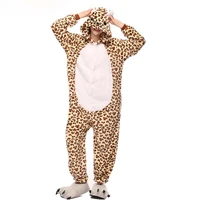 hot sale animal cartoon pajamas adult sexy leopard hooded winter sleepwear women home onesies couple one piece cosplay costume