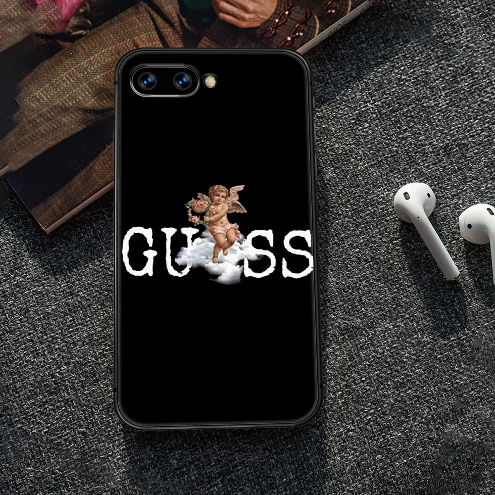 

French fashion luxury brand Phone Case Cover Hull For HUAWEI honor 7a 8 8s 8a 8x 9 9x 10 20 i Lite Pro black Shell Luxury
