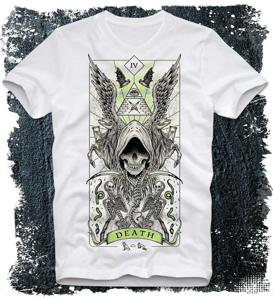 

Four Horsemen of The Apocalypse Death Demonic Satanic Satanism Demon T-Shirt. Summer Cotton O-Neck Short Sleeve Mens T Shirt New