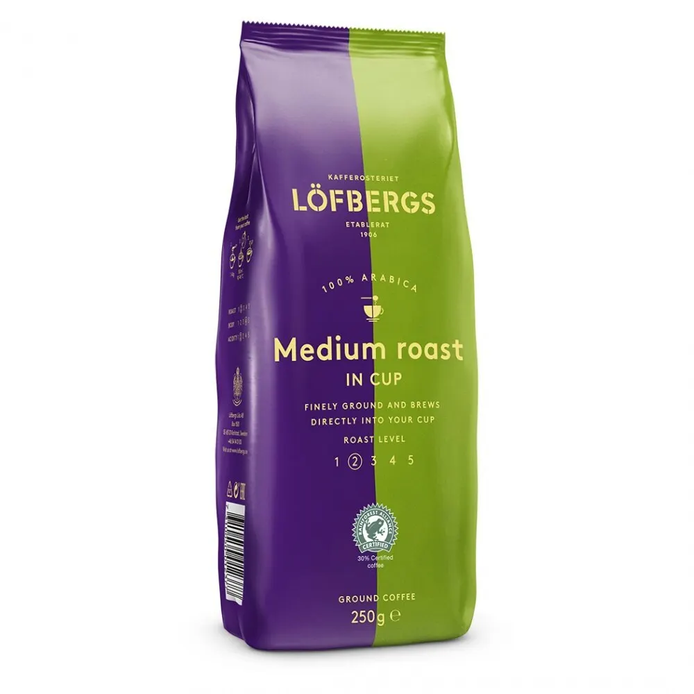 Кофе Lofbergs &quotMedium roast in cup&quot молотый 250 гр | Продукты