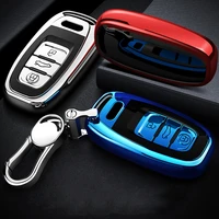 high quality tpu chrome car key case cover bag fit for audi q5 a4 a5 a6 a7 a8 s5 s6 s7 s8 key shell protector auto key chains