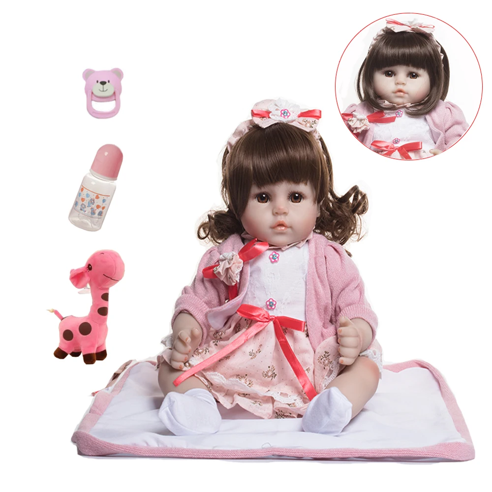 48 см Boneca Reborn силиконовые куклы Детские Com Corpo De Silicone Menina на день рождения