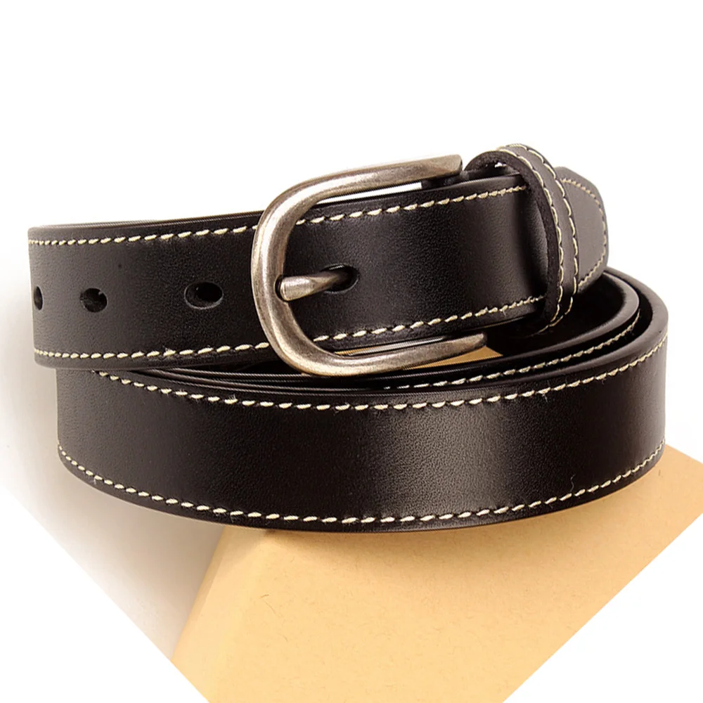 FAJARINA Ladies Quality Cow Skin Leather Retro Style Female Design Decorative Pin Buckle Cowhide Belts for Women 2.8cm N17FJ901