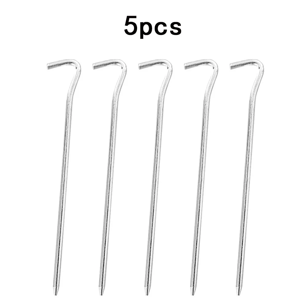 

5Pcs High Strength Tent Pegs Stakes Nails Outdoor Camping Hard Gravel Ground Spikes Iron Hiking Survival Tools Equipments