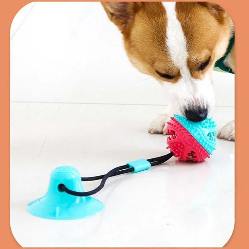 

Pet Dog Interactive Sucker Push TPR Ball Toy Elastic Rope Dog Teeth Cleaning Chewing Play IQ Treatment Toy Pet Supplies
