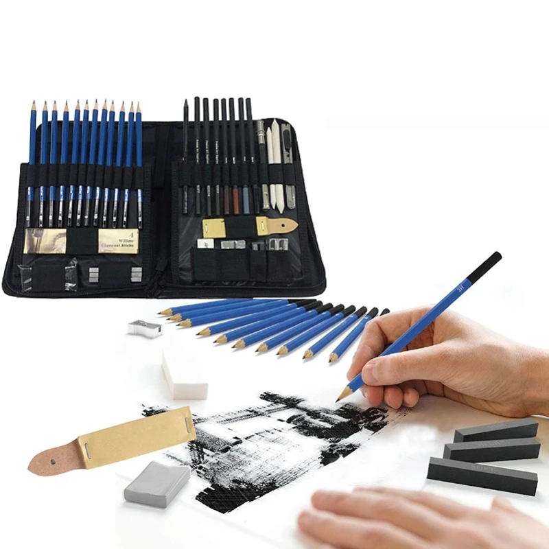 

60Pcs/Lot Sketch Drawing Tool Set Professional Painting Set Art Supplies Pencil Stick Eraser Knife Pencil