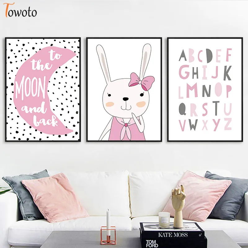 Розовая Толстовка для девочки с рисунком кролика детская картина украшения