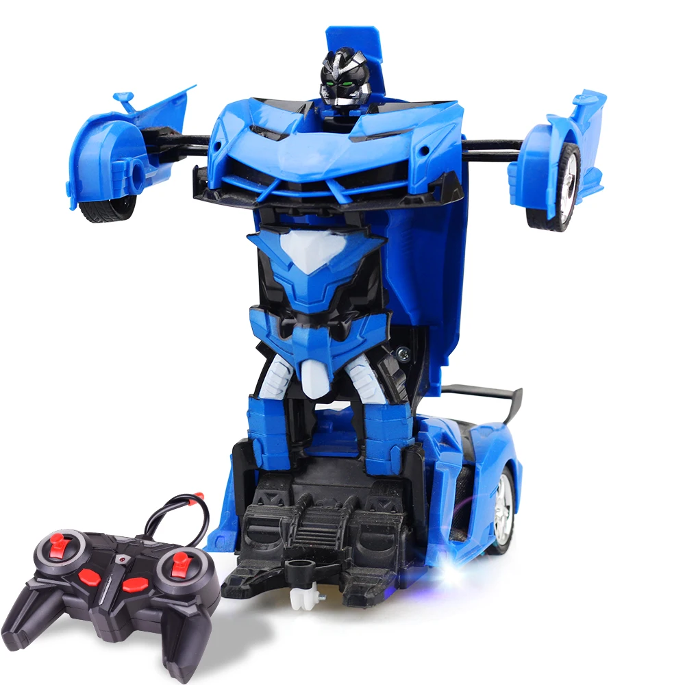 Remote Control Deformation Vehicle RC Model Racing Car One Key to Change Transformer Lamborghini Bugatti Toys for Children Boys - Цвет: Lamborghini-Blue