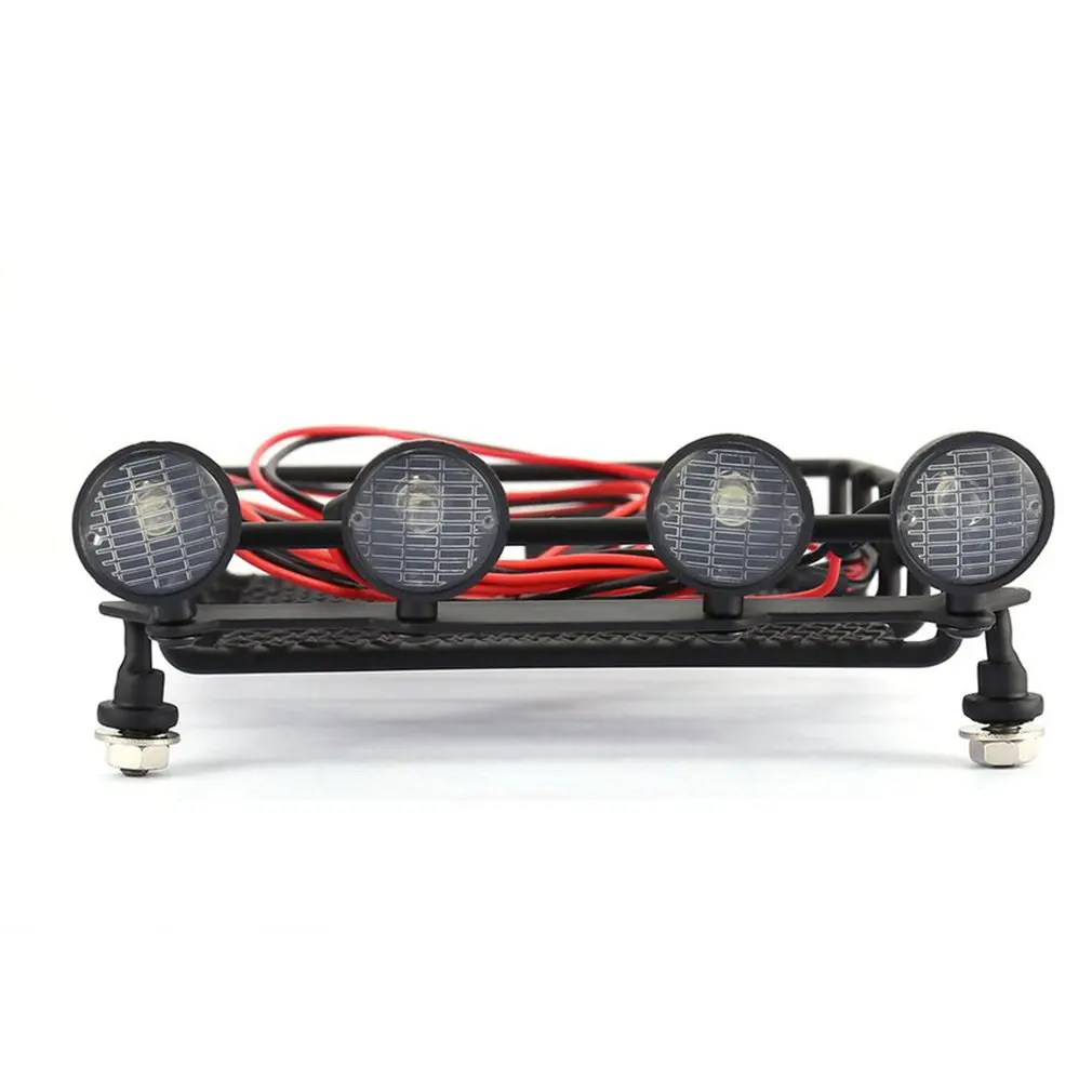 Roof Rack Luggage Carrier With 4 Round LED Lights Lamp Universal Car Truck Basket TAMIYA CC01 AXIAL SCX10 RC4WD | Игрушки и хобби