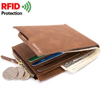 luxury short genuine leather mens wallet black slim bifold simple cardholder coin purses rfid money clip boyfriends gifts