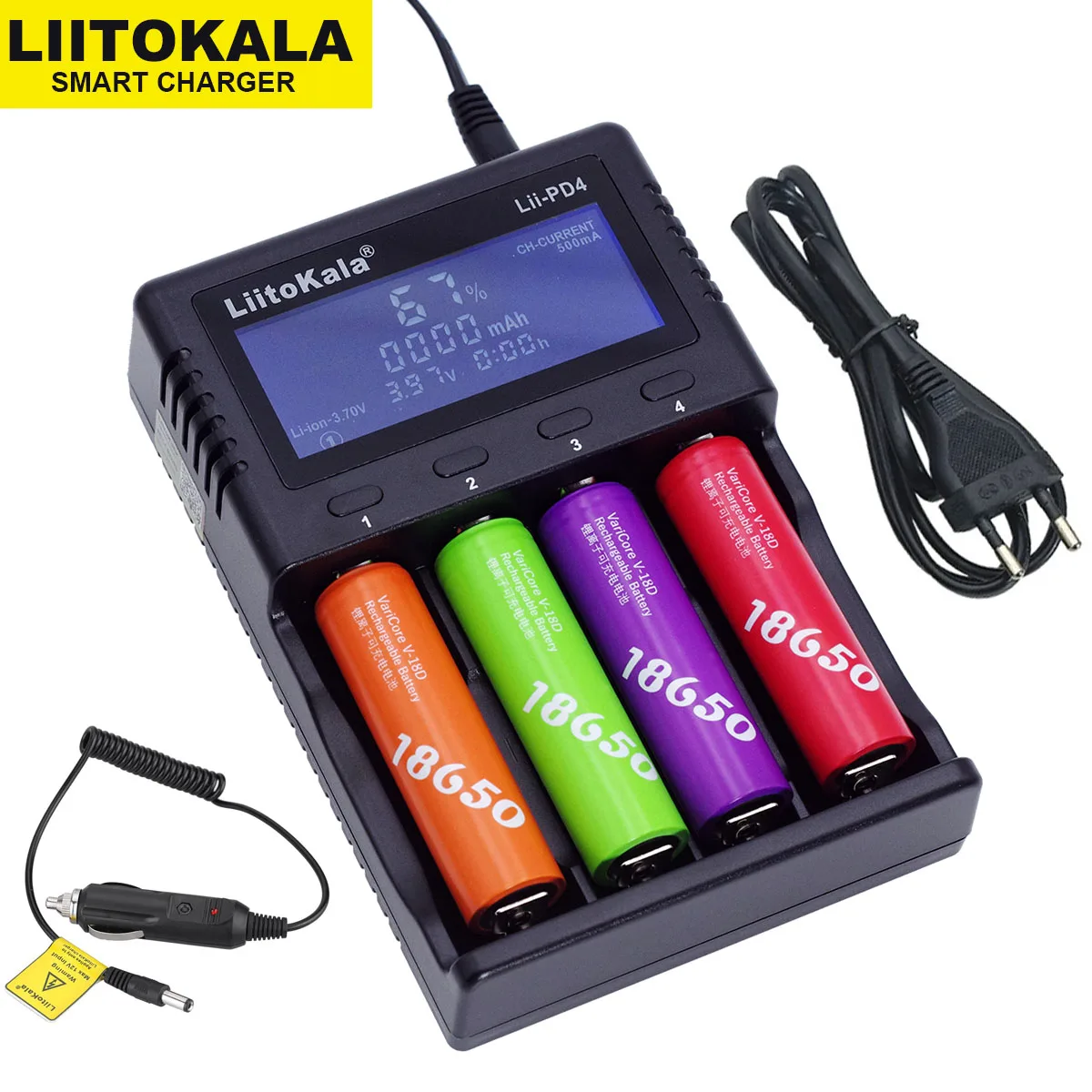 Зарядное устройство LiitoKala Lii-PD2 Lii-S6 Lii500s для литиевых NiMH аккумуляторов 18650 26650 21700 AA 3