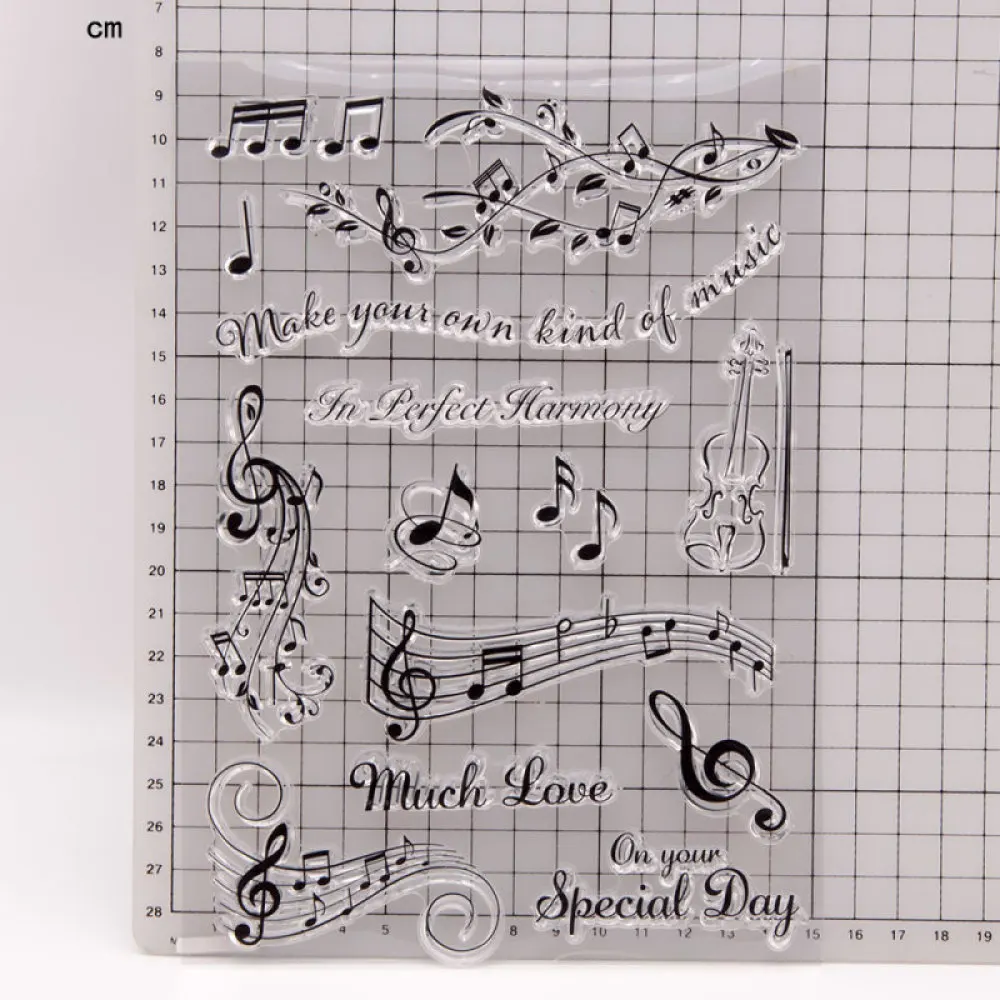 

Violin Music Staff Background Transparent Clear Silicone Stamps for DIY Scrapbooking Card Making Kids Crafts Decoration Supplies